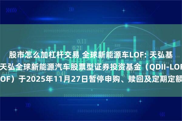 股市怎么加杠杆交易 全球新能源车LOF: 天弘基金管理有限公司关于天弘全球新能源汽车股票型证券投资基金（QDII-LOF）于2025年11月27日暂停申购、赎回及定期定额投资业务的公告